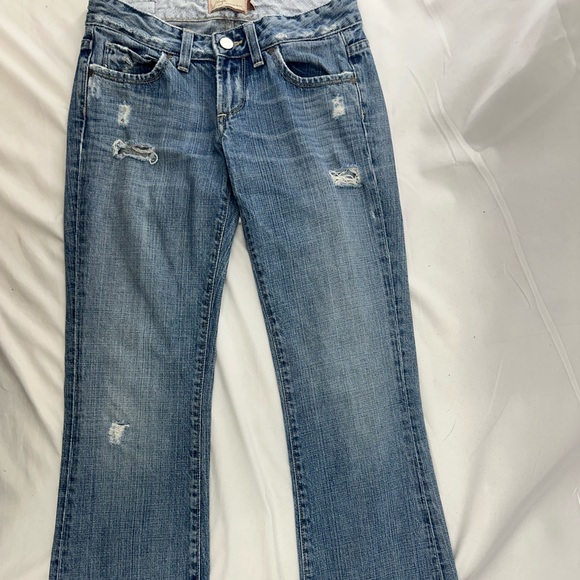 PAIGE Light Blue Denim Distressed Jeans 24 - Picture 1 of 5